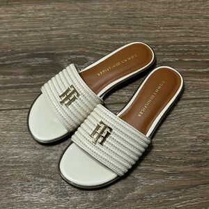 Tommy Hilfiger Women's White Slide Sandals